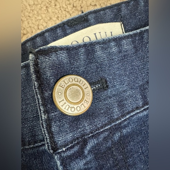 Eloquii Dark Wash Fringe Hem Cropped Jeans Size 20 - Picture 6 of 12